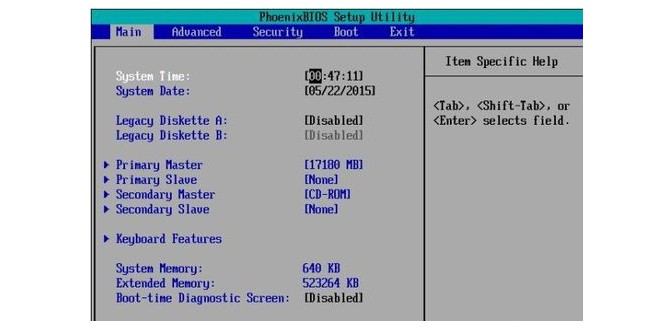 2、phoenix bios設置界面